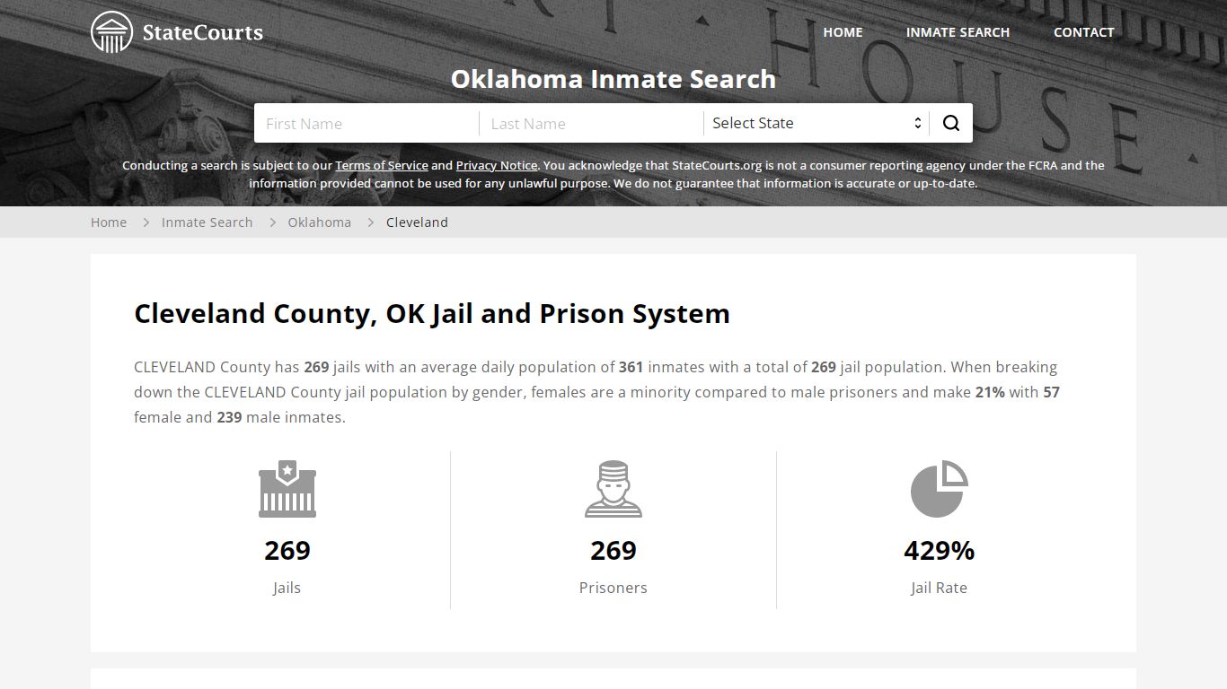 Cleveland County, OK Inmate Search - StateCourts